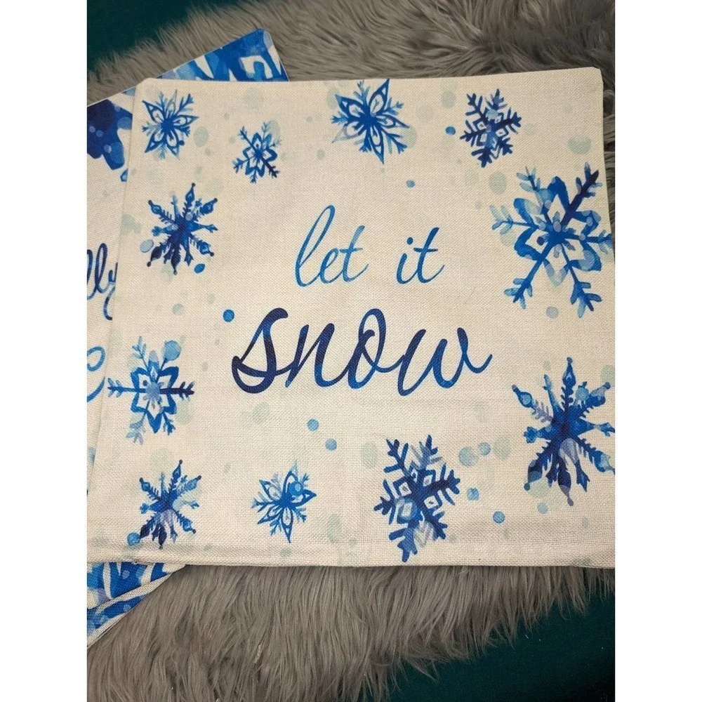Blue Christmas Winter pillow cases